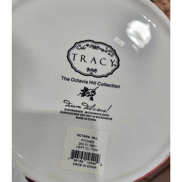 Tracy Porter Octavia Hill Garden Hand Painted Floral Pitcher 9” - Picture 9 of 16